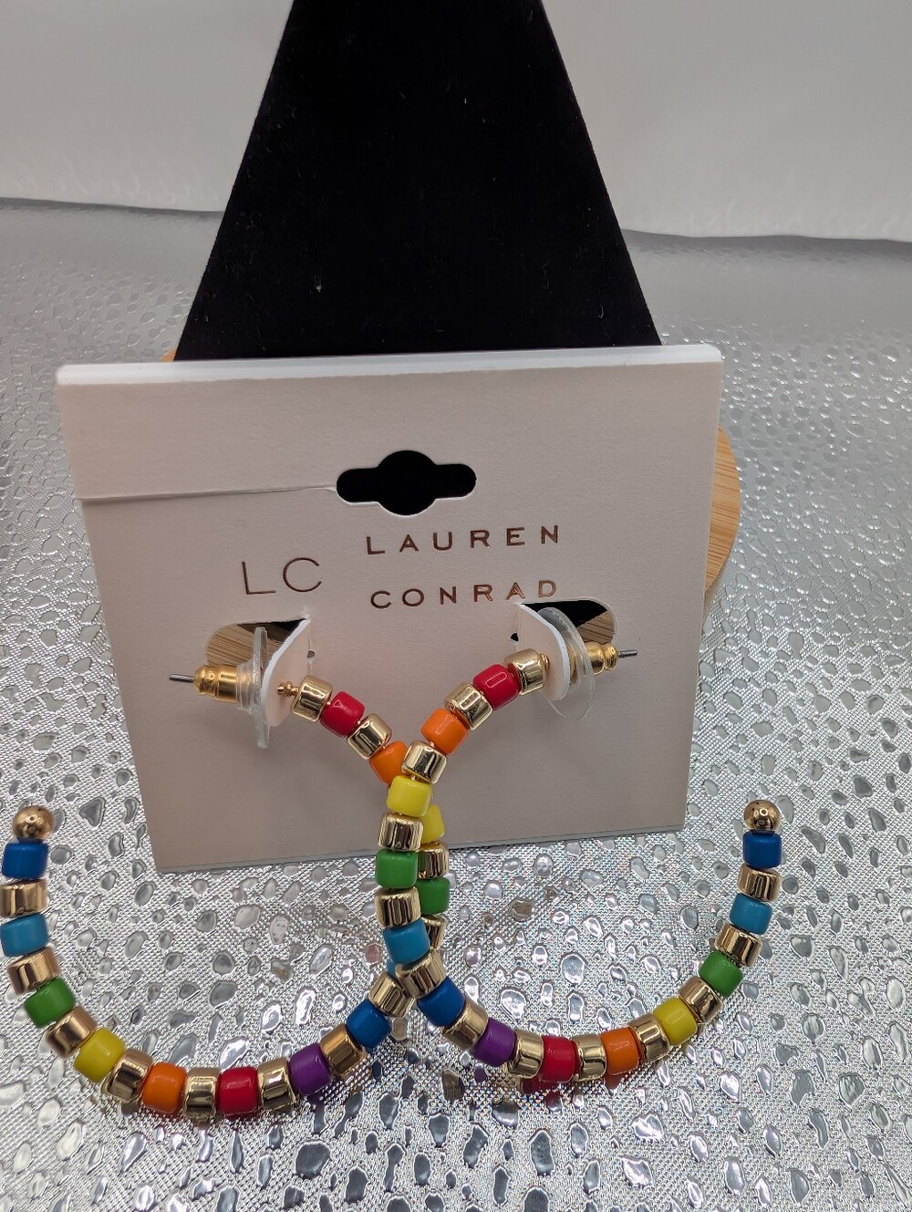 Kohls LC Lauren Conrad Rainbow Beaded Hoop Earrings